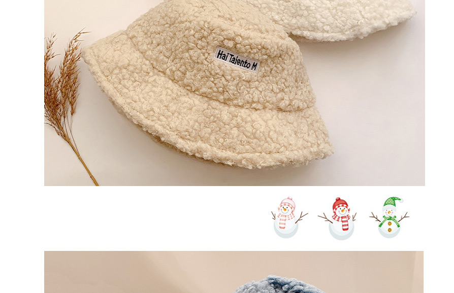 Fashion Beige Basin Hat Childrens Lamb Wool Fisherman Hat,Children