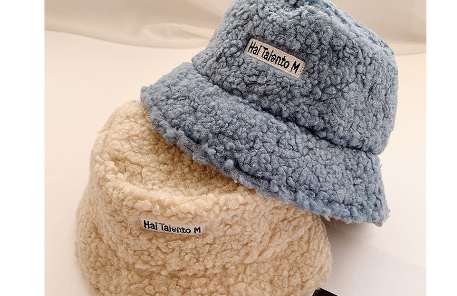 Fashion Beige Basin Hat Childrens Lamb Wool Fisherman Hat,Children