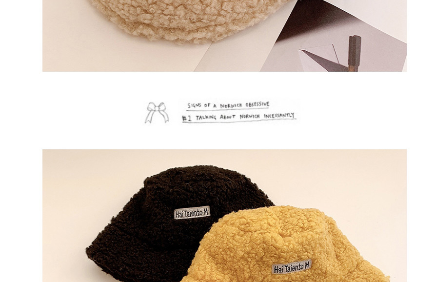 Fashion Black Basin Hat Childrens Lamb Wool Fisherman Hat,Children