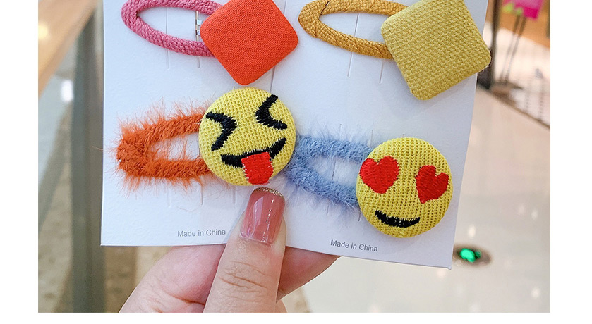 Fashion Green Smiling Face [3-piece Set] Children Smiling Cartoon Hairpin,Kids Accessories