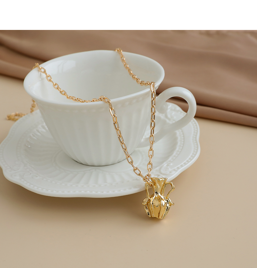 Fashion Gold Color Alloy Chain Geometric Shape Pendant Necklace,Pendants