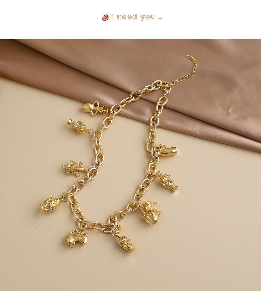 Fashion Bracelet Alloy Chain Necklace Geometric Shape Necklace Bracelet,Fashion Bracelets