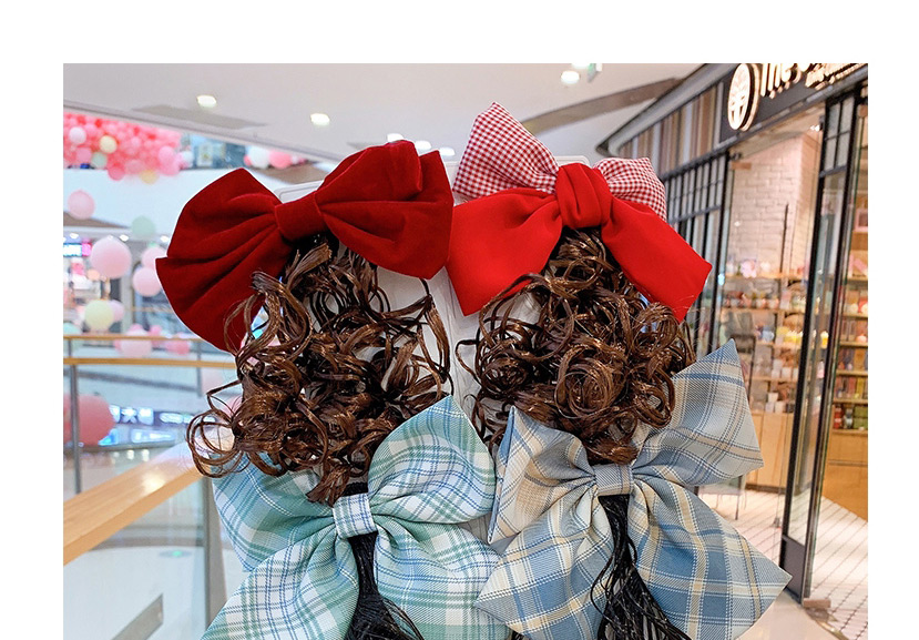 Fashion Red Pink Bow Wig Childrens Bow Hairpin Strap Wig,Wigs