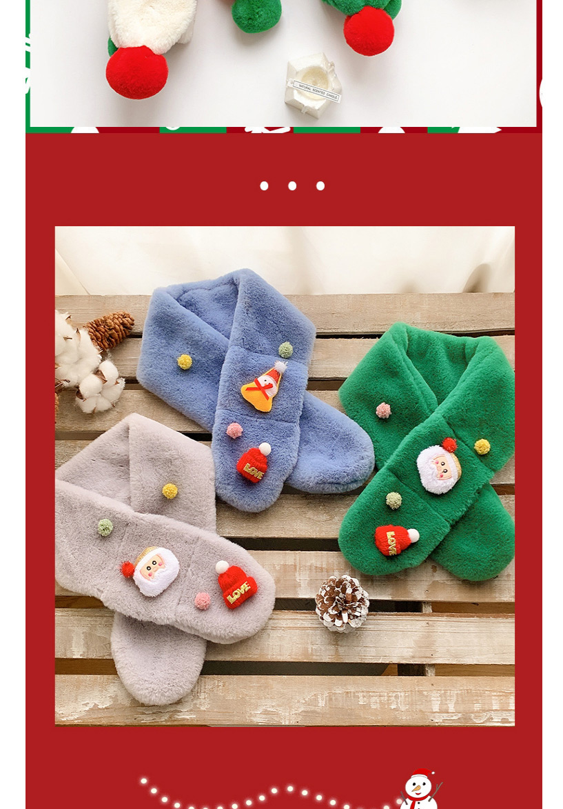 Fashion Blue Snowman Childrens Christmas Plush Warm Scarf,knitting Wool Scaves
