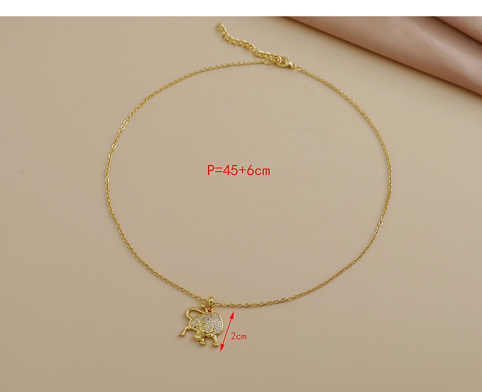Fashion Gold Color Copper Inlaid Zircon Bull Head Necklace,Necklaces