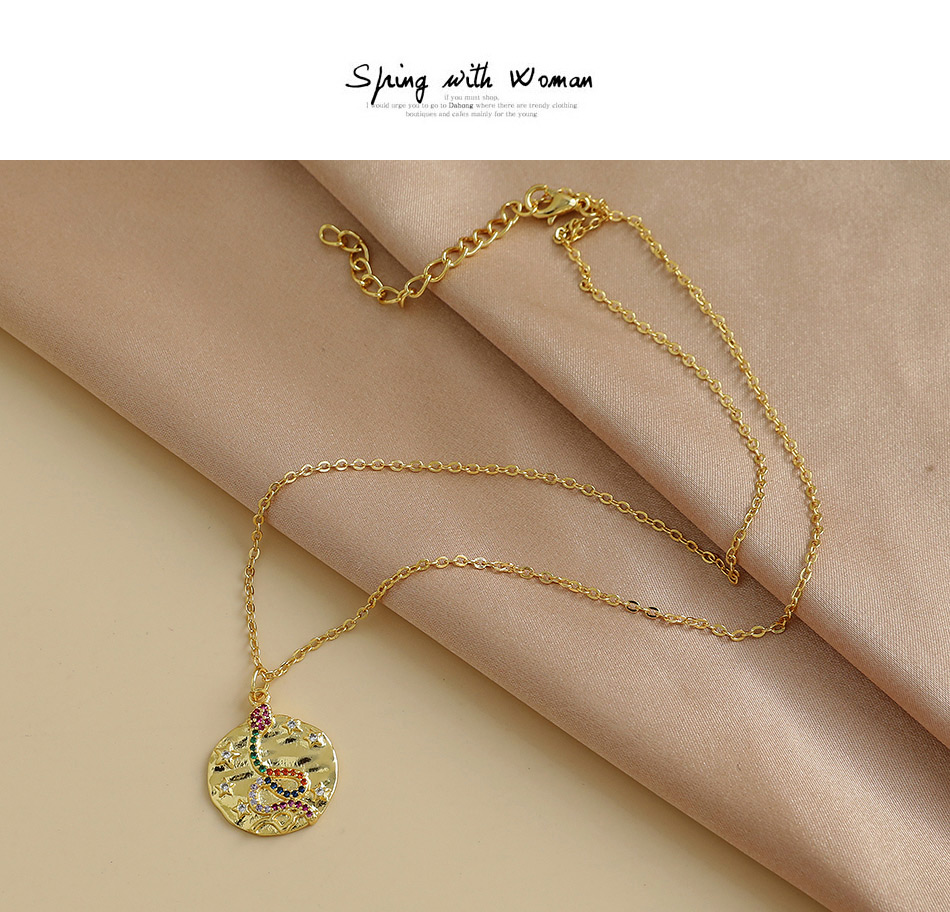 Fashion Gold Color Copper And Zircon Serpentine Necklace,Necklaces
