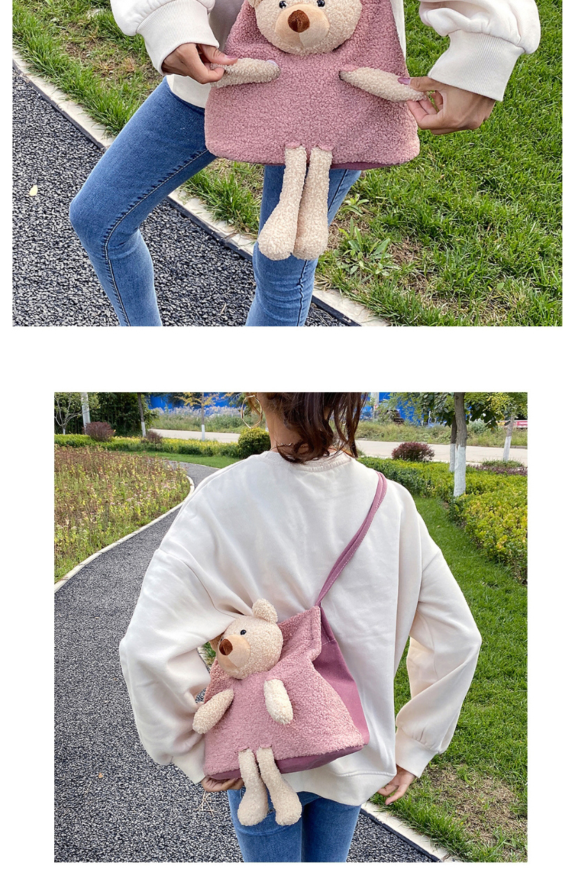 Fashion Pink Bunny Furry Doll Animal One-shoulder Armpit Bag,Messenger bags