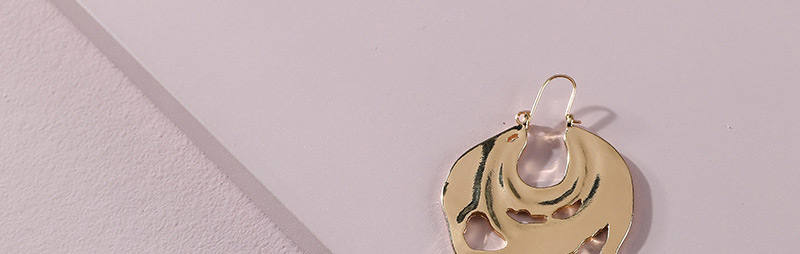 Fashion Gold Color Alloy Hollow Irregular Round Earrings,Hoop Earrings