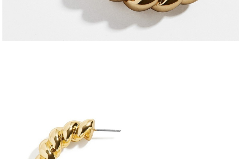 Fashion Gold Color Alloy Twisted Twist Rope Earrings,Hoop Earrings