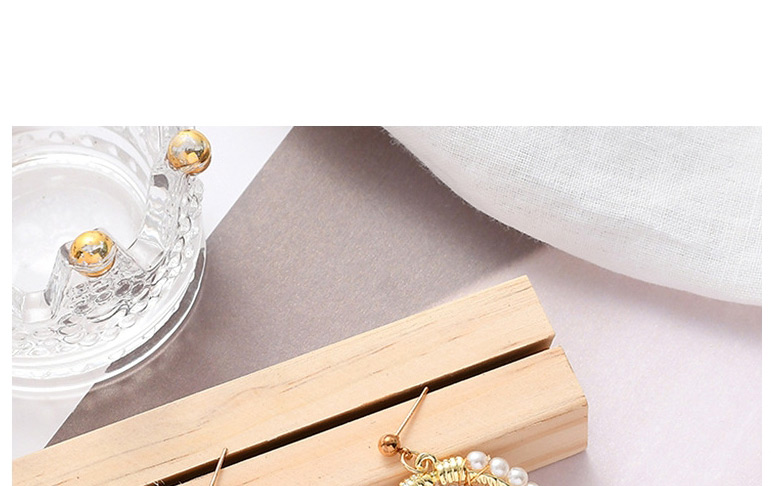 Fashion Gold Color Color Pearl Round Alloy Earrings,Drop Earrings