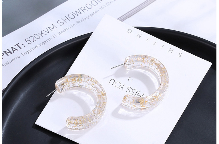 Fashion C Shape Acrylic Transparent Acetate Geometric Hoop Earrings,Drop Earrings