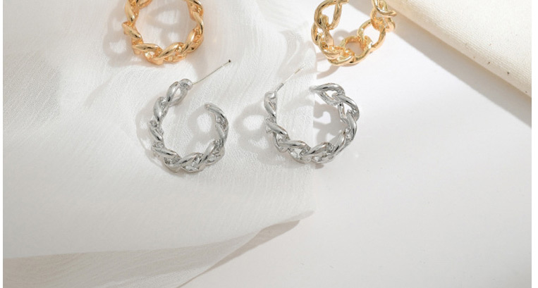 Fashion Silver Color Geometric Metal Hollow Earrings,Hoop Earrings
