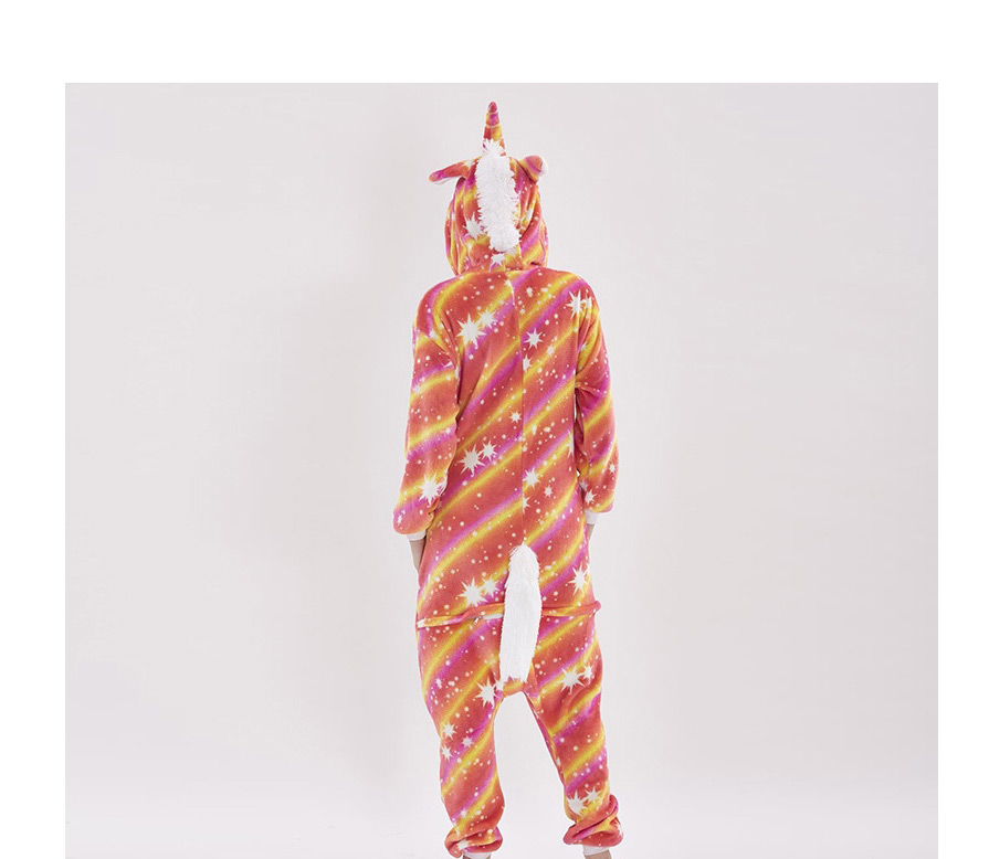 Fashion Bright Stars Dancing Tianma Flannel Animal Coral Fleece Bathrobe One-piece Pajamas Home Service,Cartoon Pajama