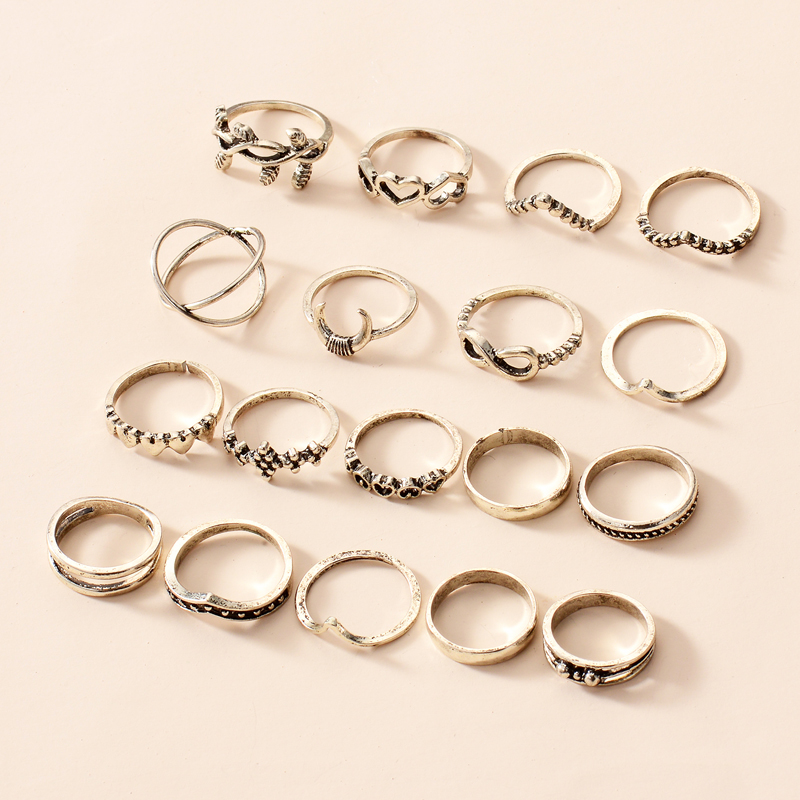 Fashion Silver Color 18 Alloy Rings Set,Rings Set