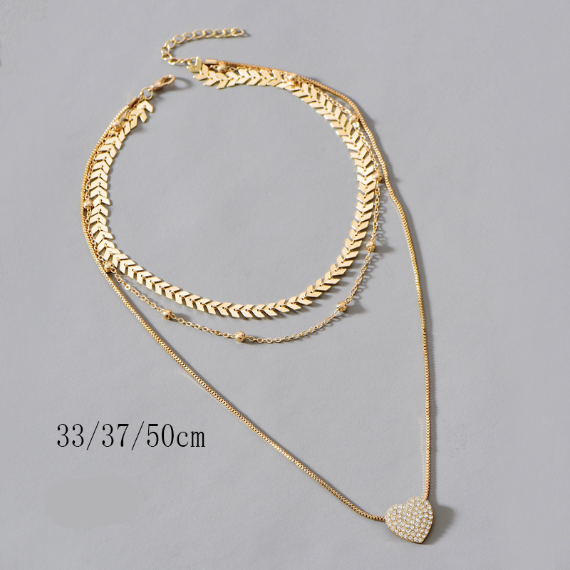 Fashion Gold Color Alloy Multilayer Love Necklace,Multi Strand Necklaces