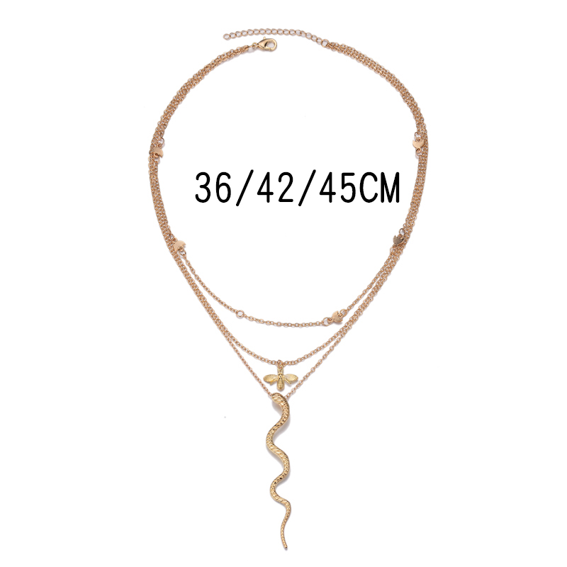 Fashion Gold Color Alloy Multilayer Snake Necklace,Multi Strand Necklaces
