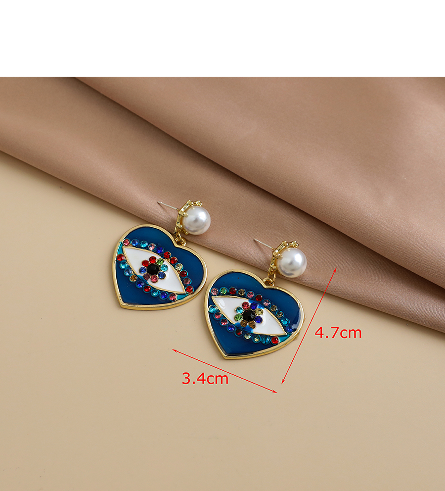 Fashion Light Blue Alloy Diamond Earrings,Drop Earrings