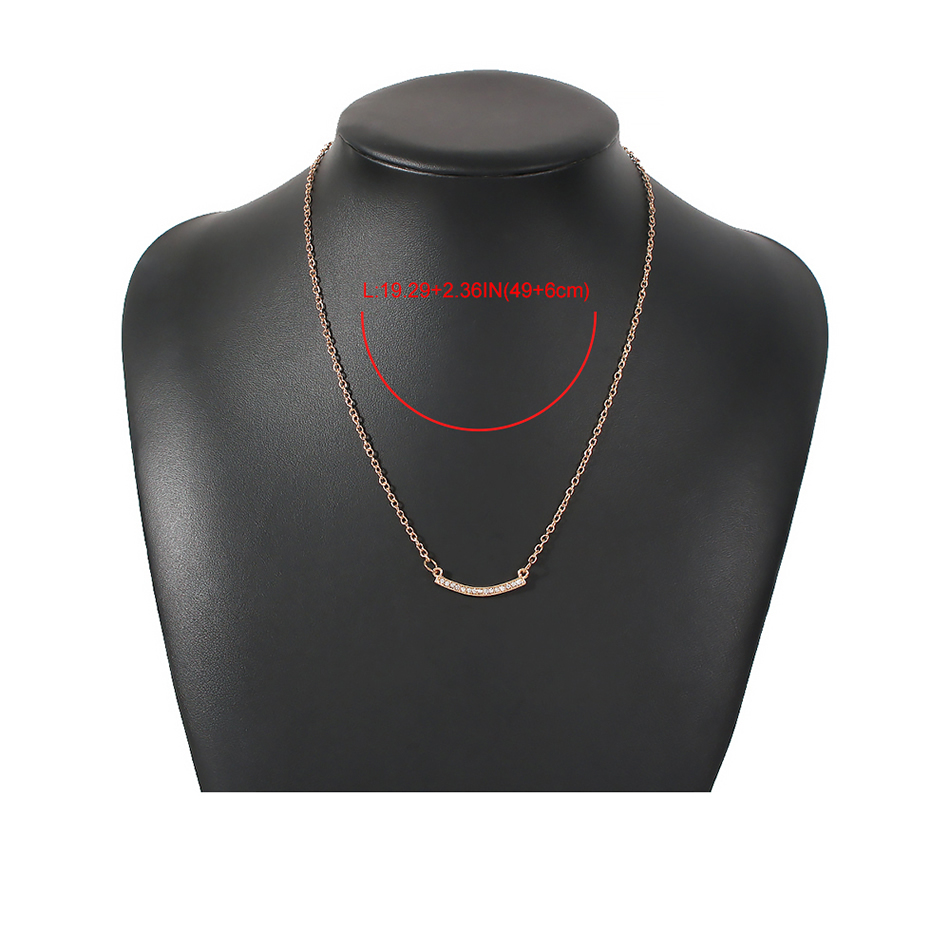 Fashion Gold Color Alloy Geometric Smiley Face Diamond Necklace,Pendants