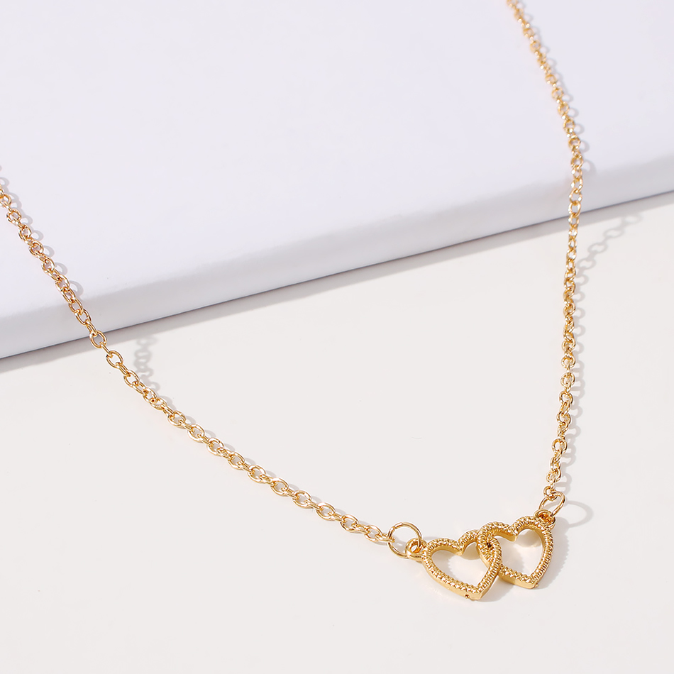 Fashion Gold Color Alloy Heart Hollow Necklace,Pendants