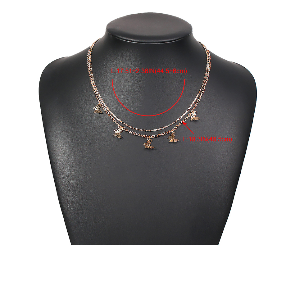 Fashion Gold Color Alloy Double Butterfly Necklace,Pendants