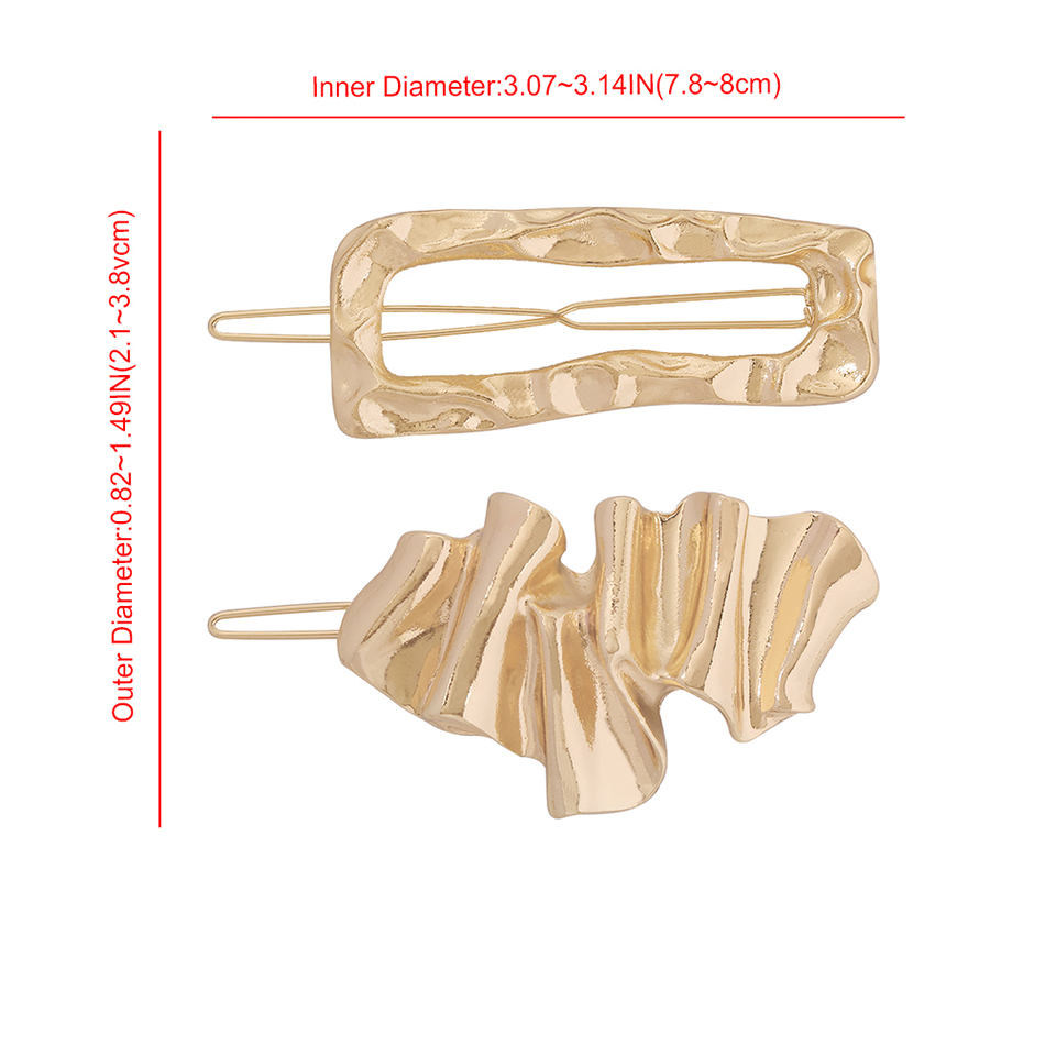 Fashion Gold Color Alloy Geometric Wave Pattern Hollow Hairpin Set,Hairpins