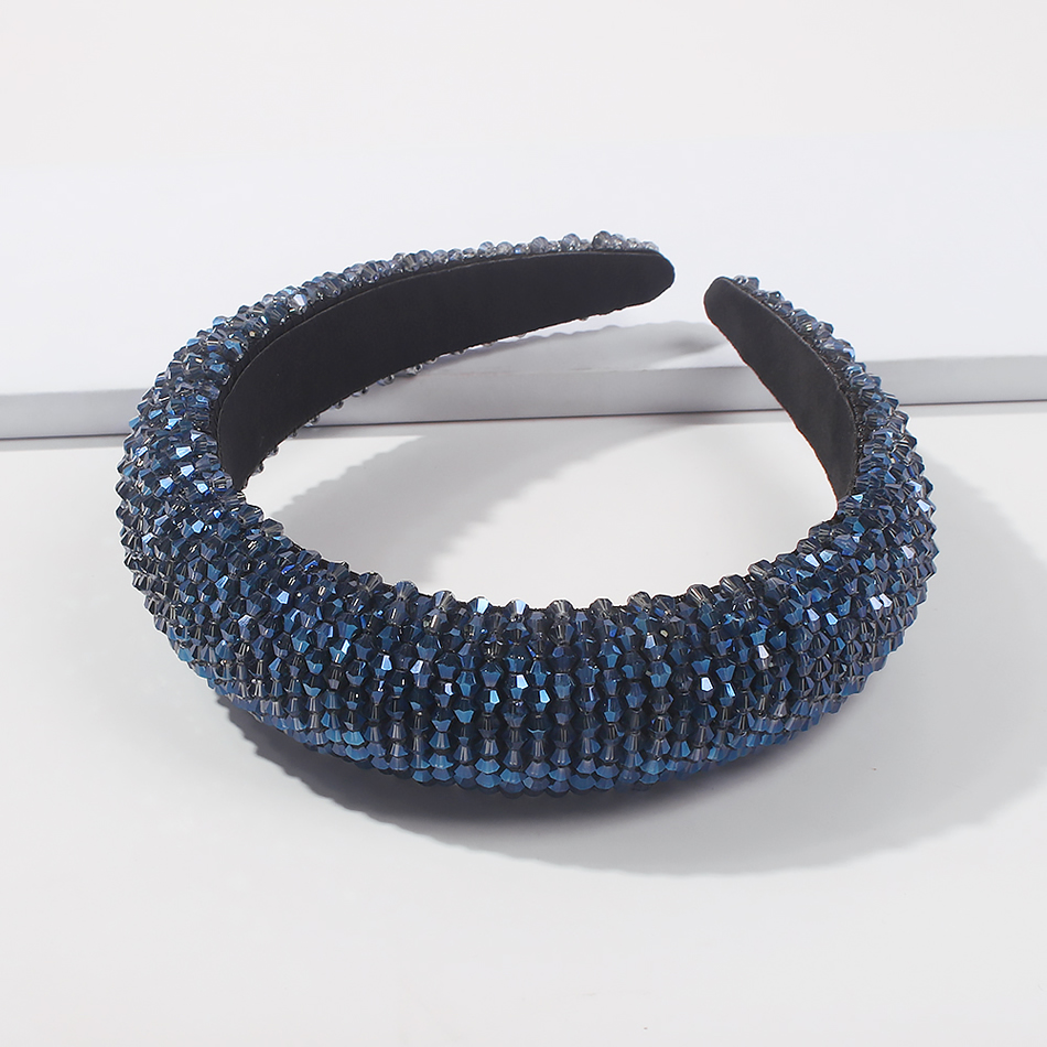 Fashion Royal Blue Resin Beaded Crystal Headband,Head Band