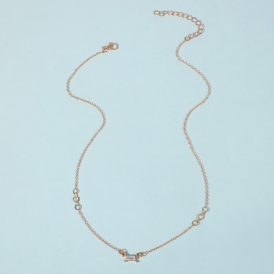 Fashion Gold Color Alloy Geometric Thin Chain Necklace,Pendants