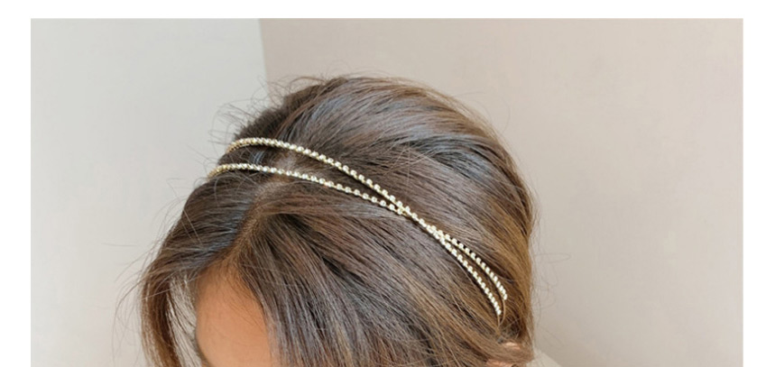 Fashion Gold Color Geometric Cross Diamond Alloy Headband,Head Band