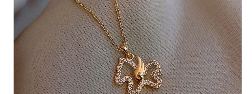 Fashion Gold Color Real Gold Plating Angel Pony Micro-inlaid Zircon Necklace,Pendants