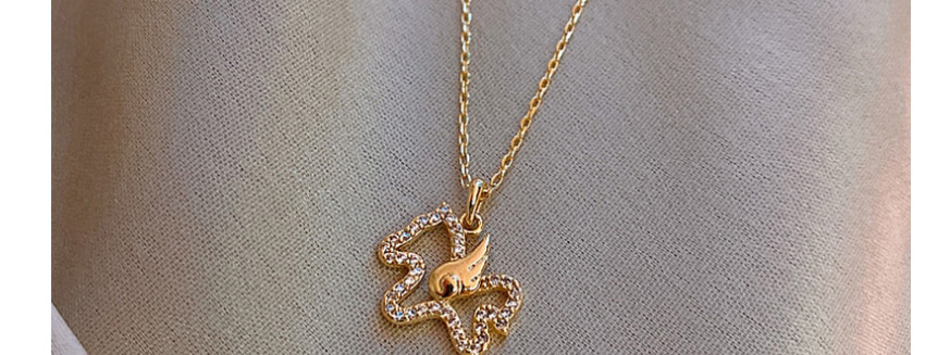 Fashion Gold Color Real Gold Plating Angel Pony Micro-inlaid Zircon Necklace,Pendants