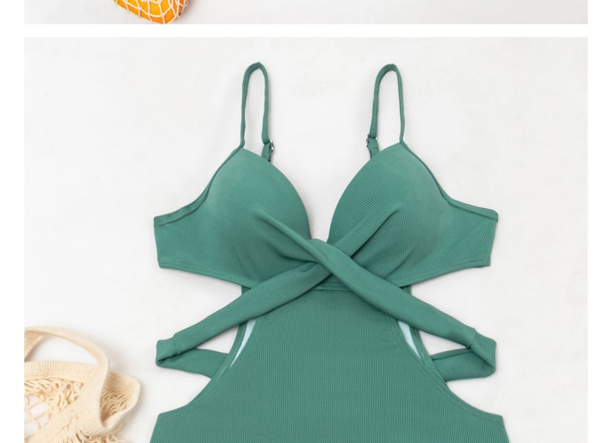 Fashion Green Cross-tie One-piece Swimsuit,One Pieces