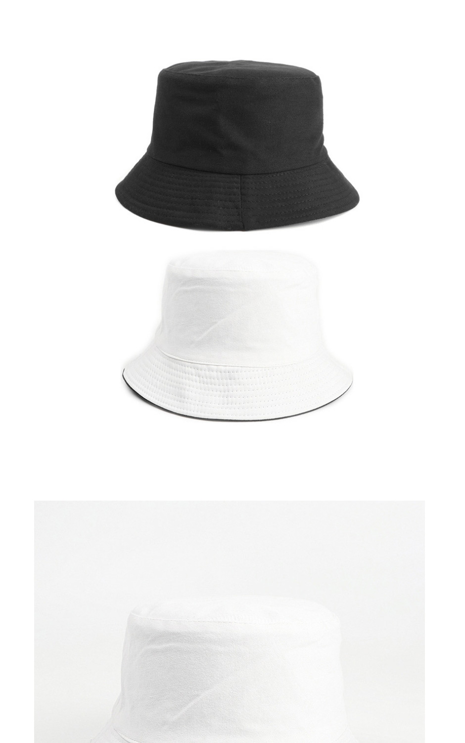Fashion Light Coffee Black-double-sided Wear Solid Color Double-sided Fisherman Hat,Beanies&Others
