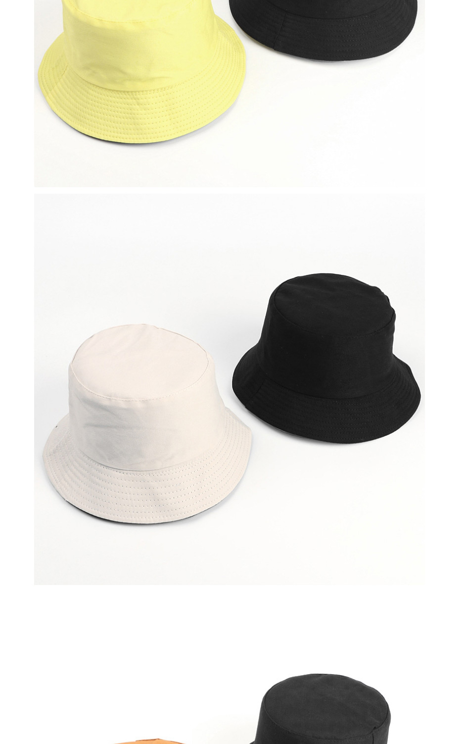 Fashion Dark Coffee Black-double-sided Wear Solid Color Double-sided Fisherman Hat,Beanies&Others