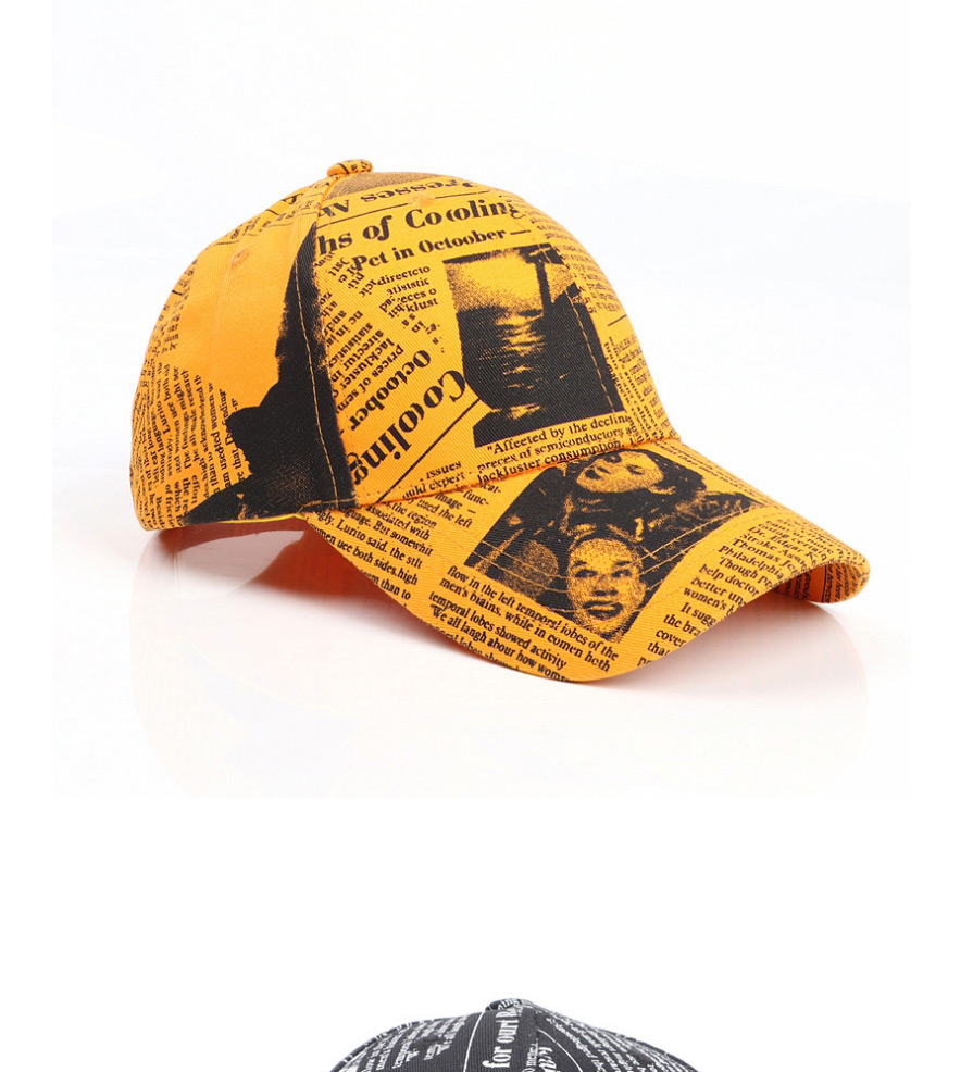 Fashion Khaki Newspaper Print Hard Top Baseball Cap,Baseball Caps