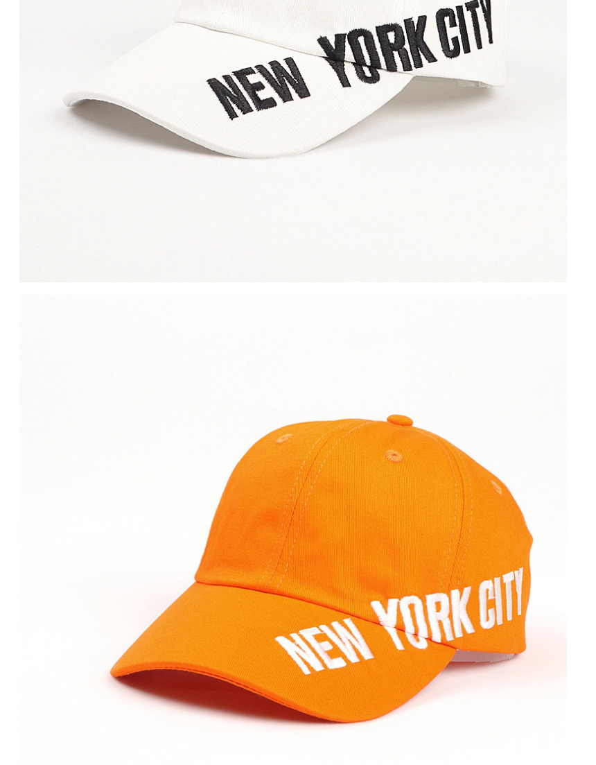 Fashion Orange Letter Embroidery Curved Brim Baseball Cap,Baseball Caps