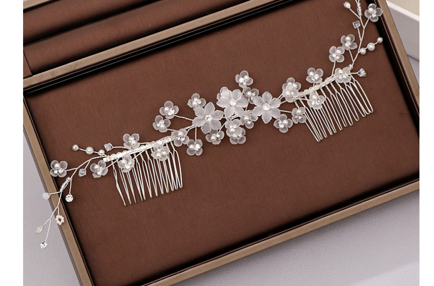 Fashion White Handmade Crystal Flower Insert Comb,Bridal Headwear