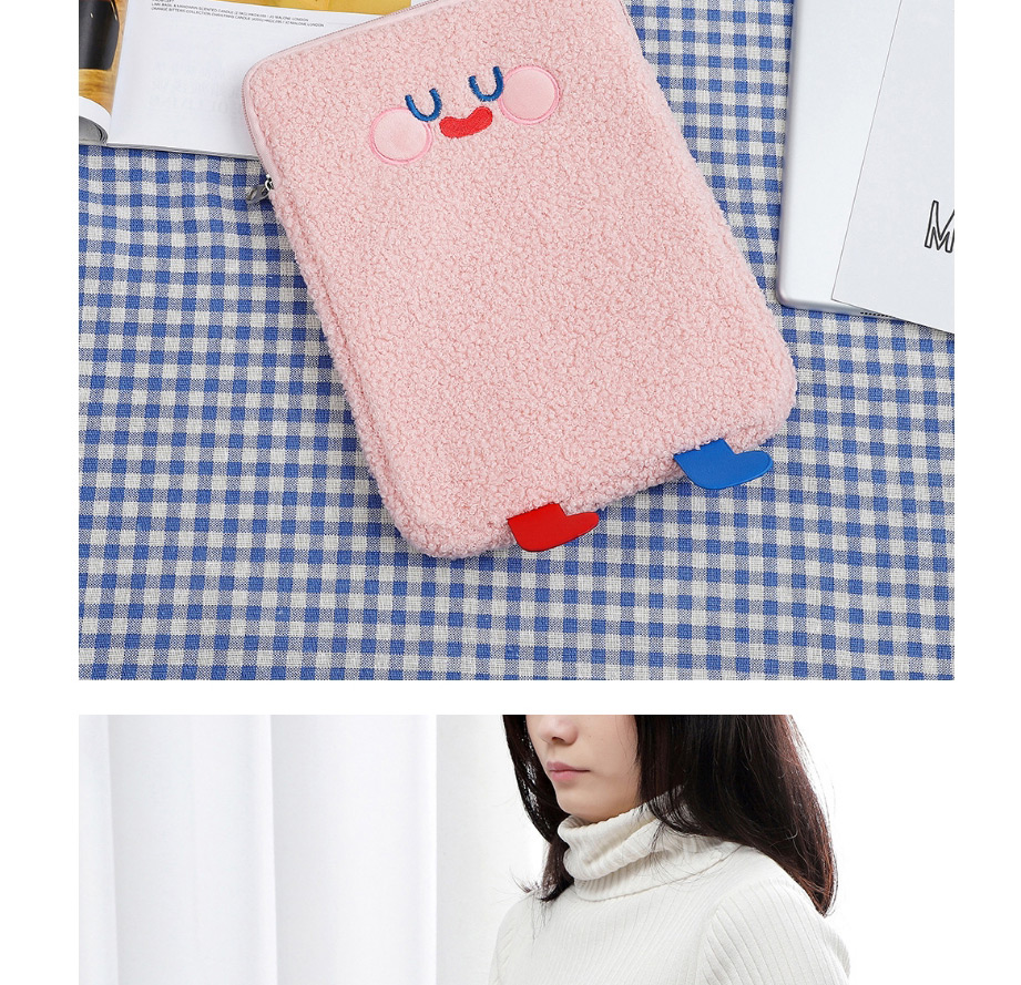Fashion Gray Student Plush Big Eyes Tablet Bag 11 Inch 10.5 Inch 9.7 Inch Liner,Other Creative Stationery