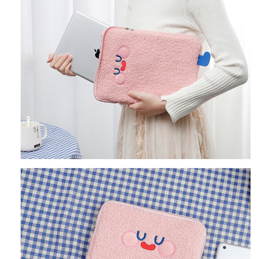 Fashion Gray Student Plush Big Eyes Tablet Bag 11 Inch 10.5 Inch 9.7 Inch Liner,Other Creative Stationery