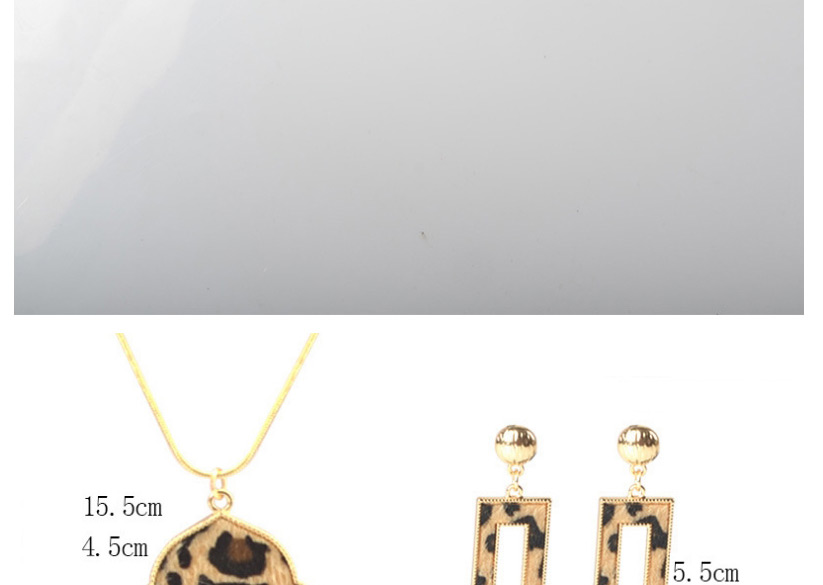 Fashion Four-leaf Clover Combination Leopard Print Tassel Geometric Alloy Earrings Necklace Bracelet,Jewelry Sets