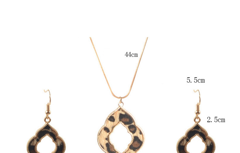 Fashion Leopard Print Suit Leopard Print Tassel Geometric Earrings Necklace,Jewelry Sets