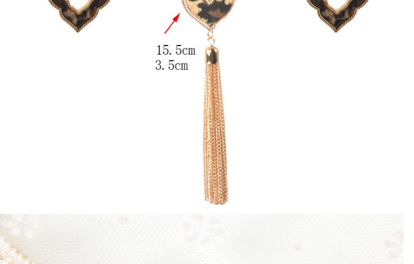 Fashion Leopard Print Suit Leopard Print Tassel Geometric Earrings Necklace,Jewelry Sets