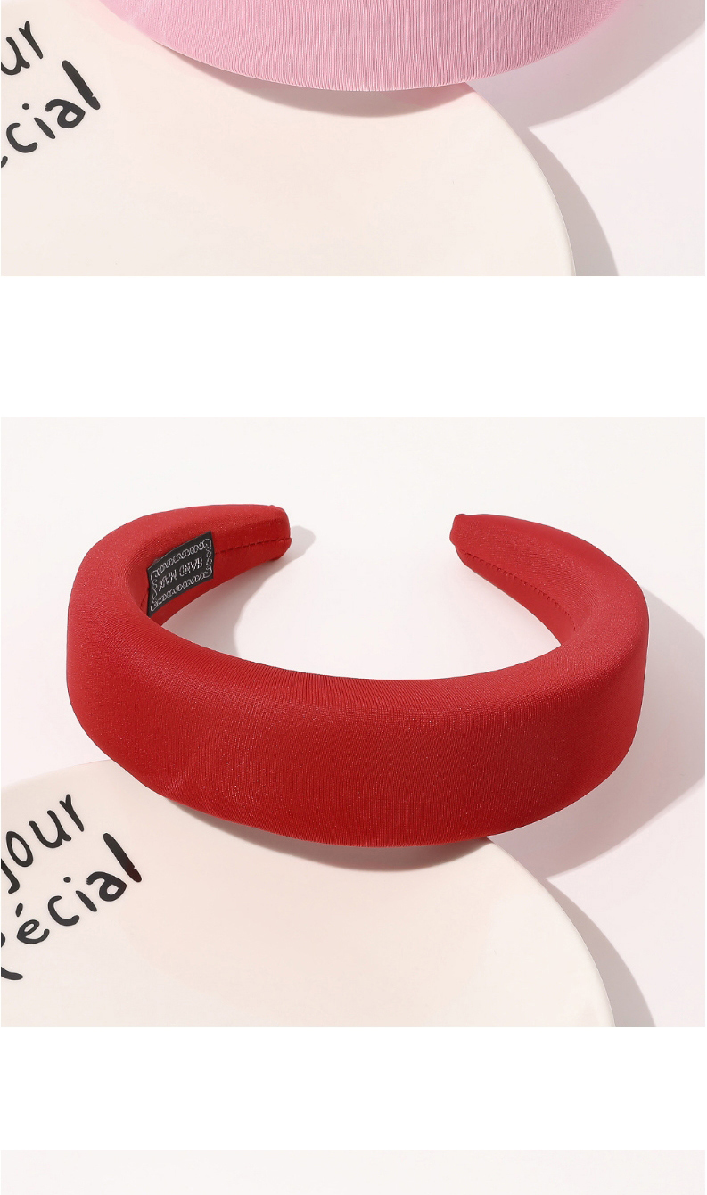 Fashion Wine Red Fabric Sponge Solid Color Wide-brimmed Headband,Head Band