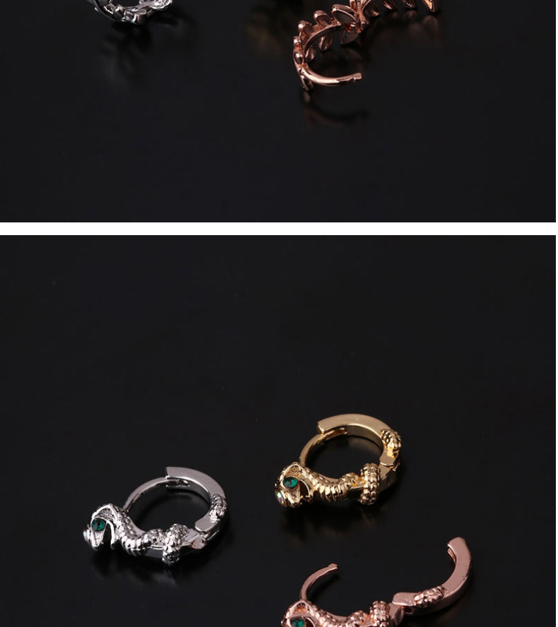 Fashion Gold 8# Geometric Irregular Gold-plated Copper Single Earring With Diamonds,Earrings
