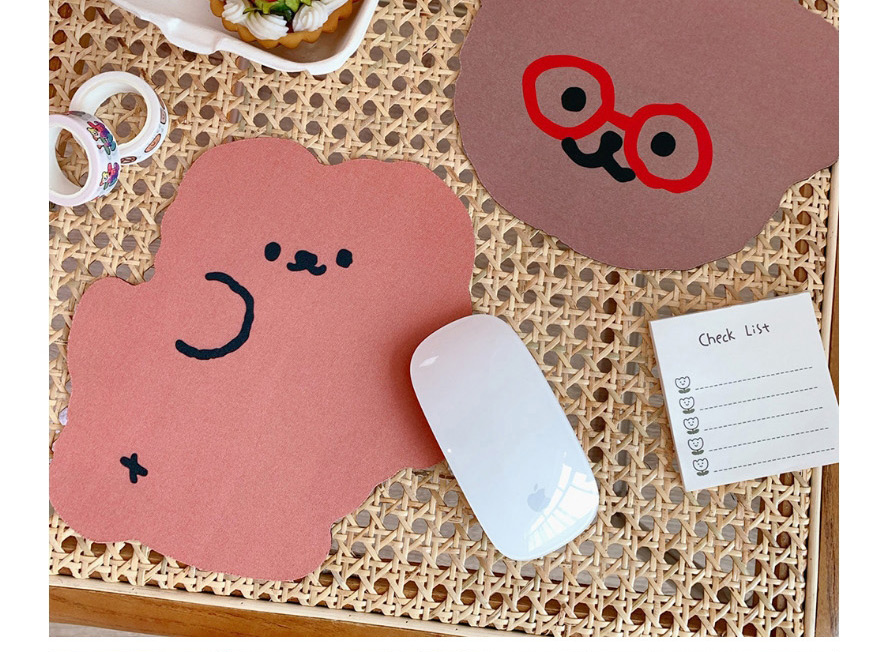 Fashion Smiley Rabbit Little Bear Thickened Small Computer Non-slip Mouse Pad,Other Creative Stationery