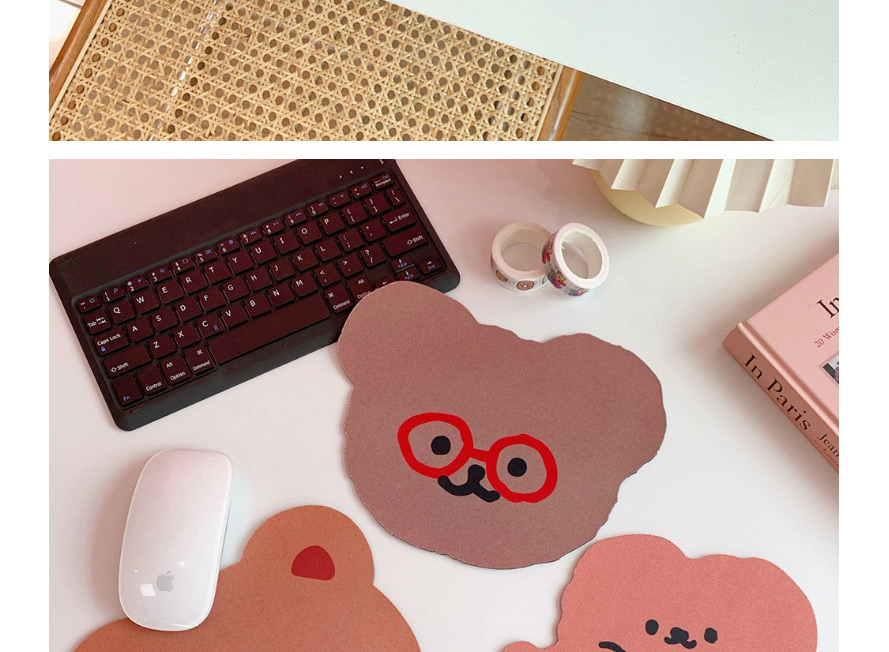 Fashion Little Girl Little Bear Thickened Small Computer Non-slip Mouse Pad,Other Creative Stationery