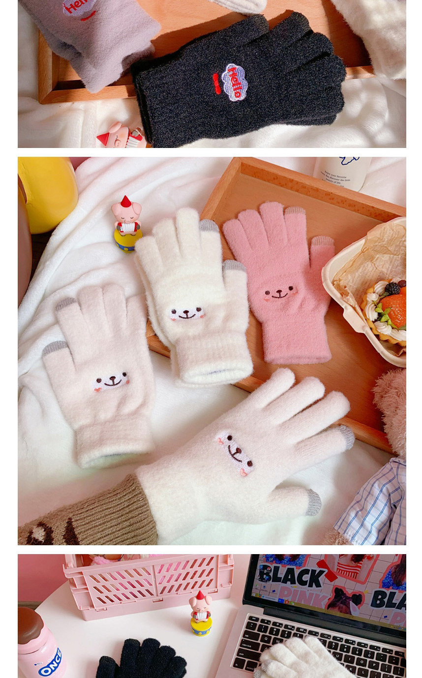 Fashion Pink Smiley Five-finger Touch Screen Gloves,Gloves