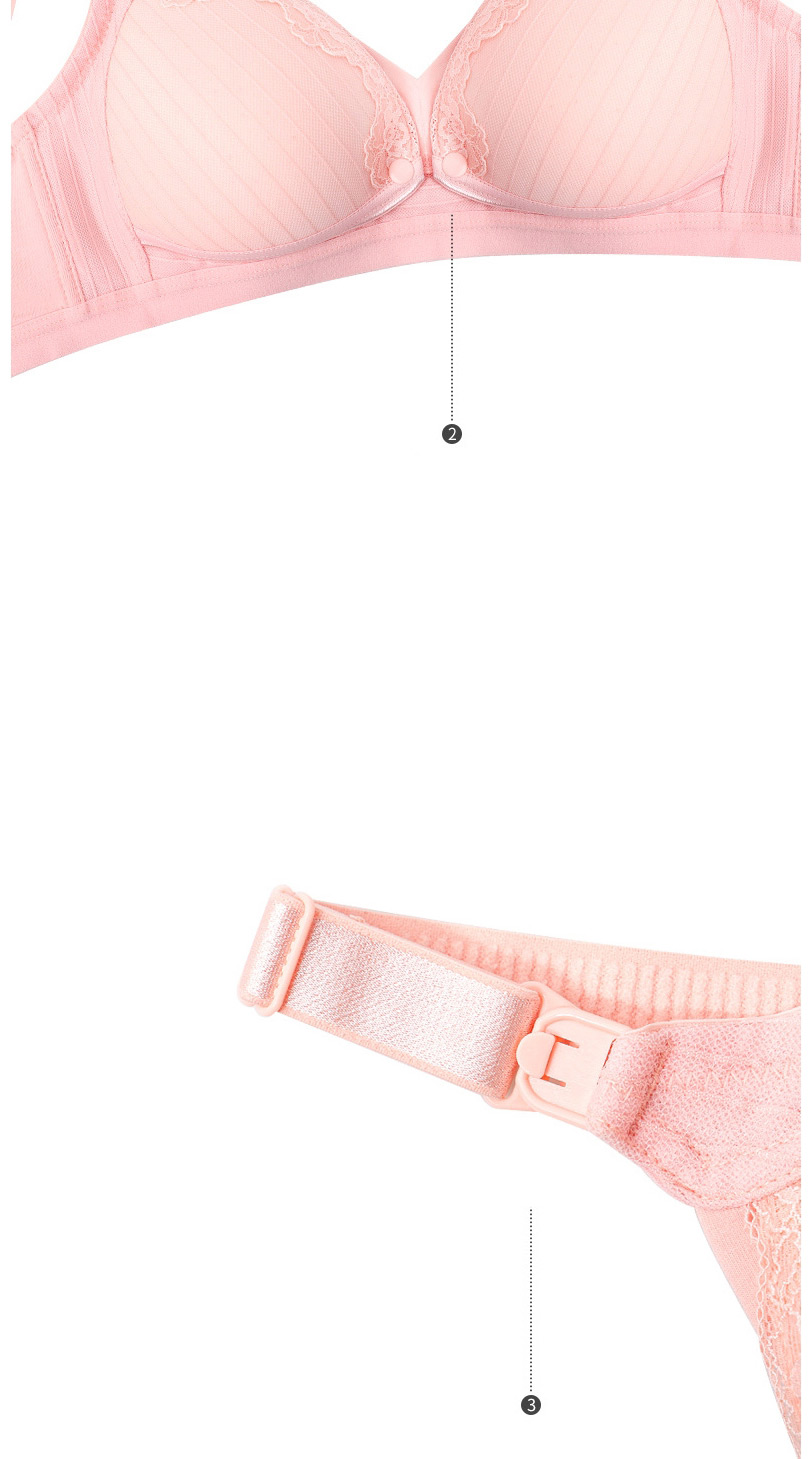 Fashion Pink Gathered Anti-sagging Postpartum Pure Cotton Nursing Bra,SLEEPWEAR & UNDERWEAR