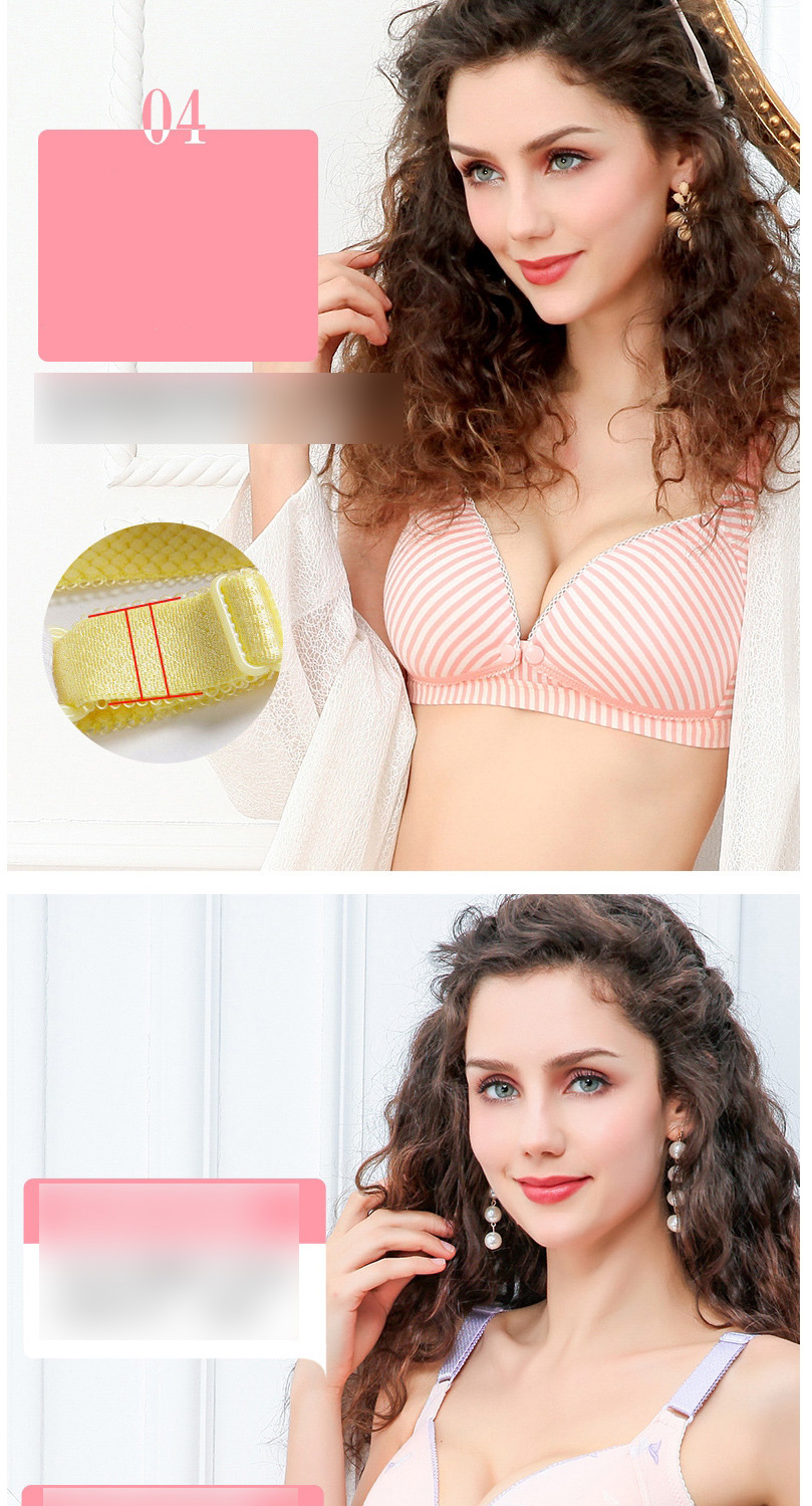 Fashion Color Cotton Breastfeeding Bra Without Steel Ring Front Opening,SLEEPWEAR & UNDERWEAR