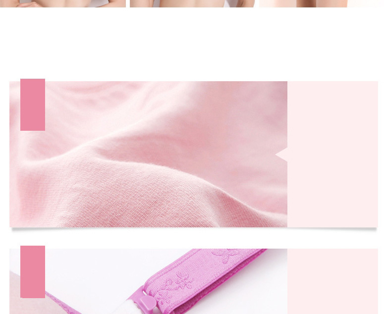Fashion Pink Gray Edge Adjustable Gather Anti-sagging Pure Cotton Non-wire Nursing Bra,SLEEPWEAR & UNDERWEAR
