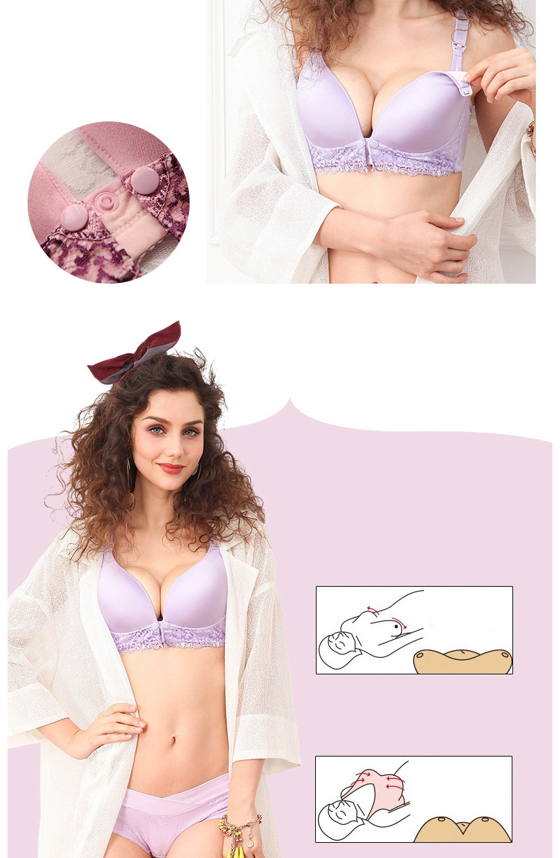Fashion Color Breathable Lace Trim Breastfeeding Bra For Pregnant Women,SLEEPWEAR & UNDERWEAR